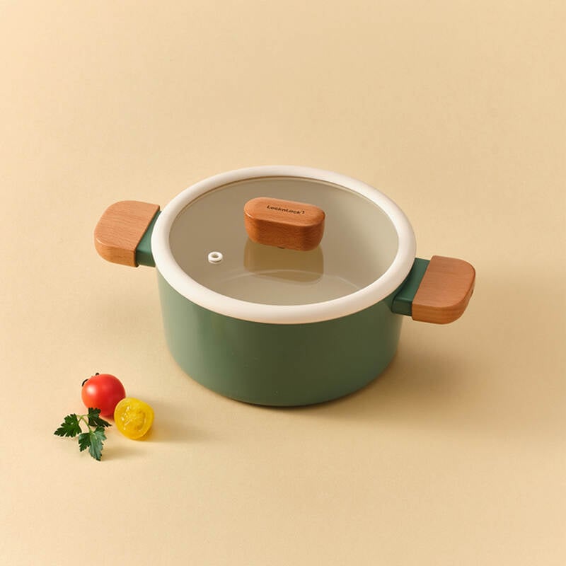 Nồi chống d&iacute;nh LocknLock Suit Sage IH phủ sứ ceramic d&ugrave;ng được bếp từ, bếp gas, bếp hồng ngoại v&agrave; bếp điện image number null